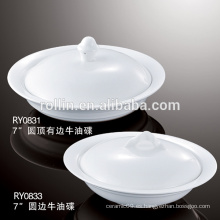Platos de sopa de cerámica blanca de hotel y restaurante, juego de vajilla de cerámica, placas de porcelana al por mayor